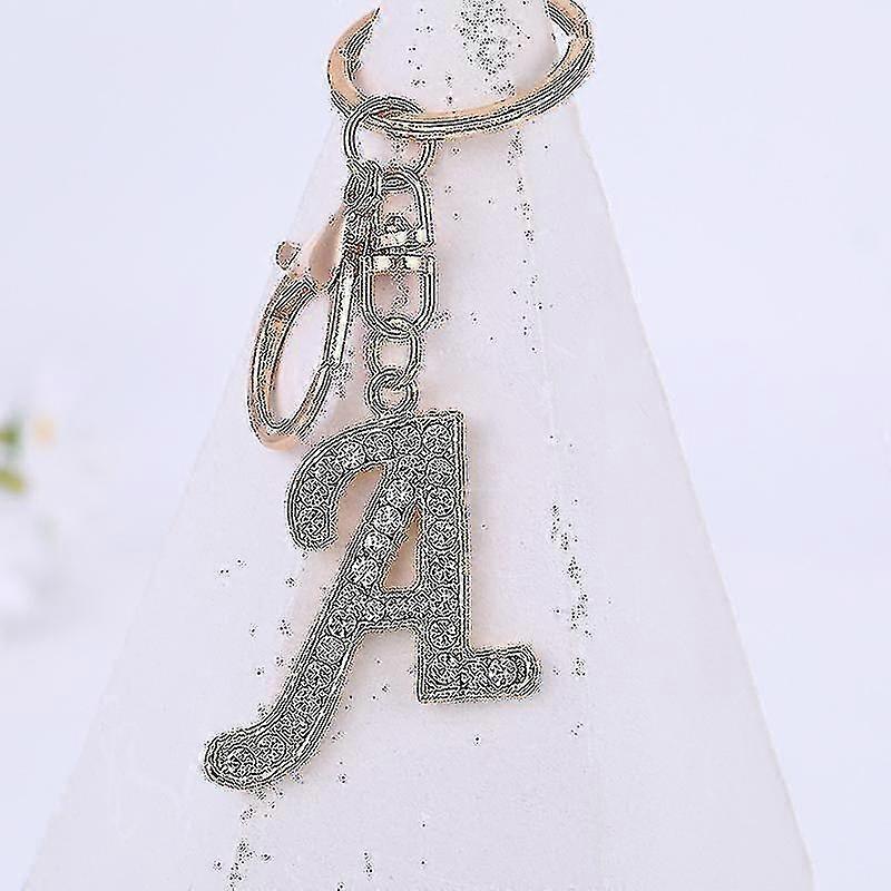 Porte-clés pour femmes Porte-monnaie Charms pour sacs à main Alphabet en cristal Pendentif de lettre initiale avec porte-clés