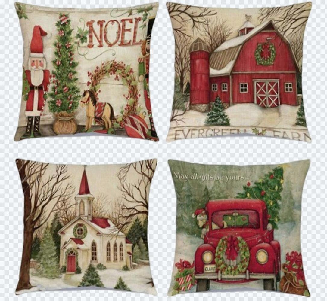 4pcs Christmas Pillowslip Household Pillowcase Decorative