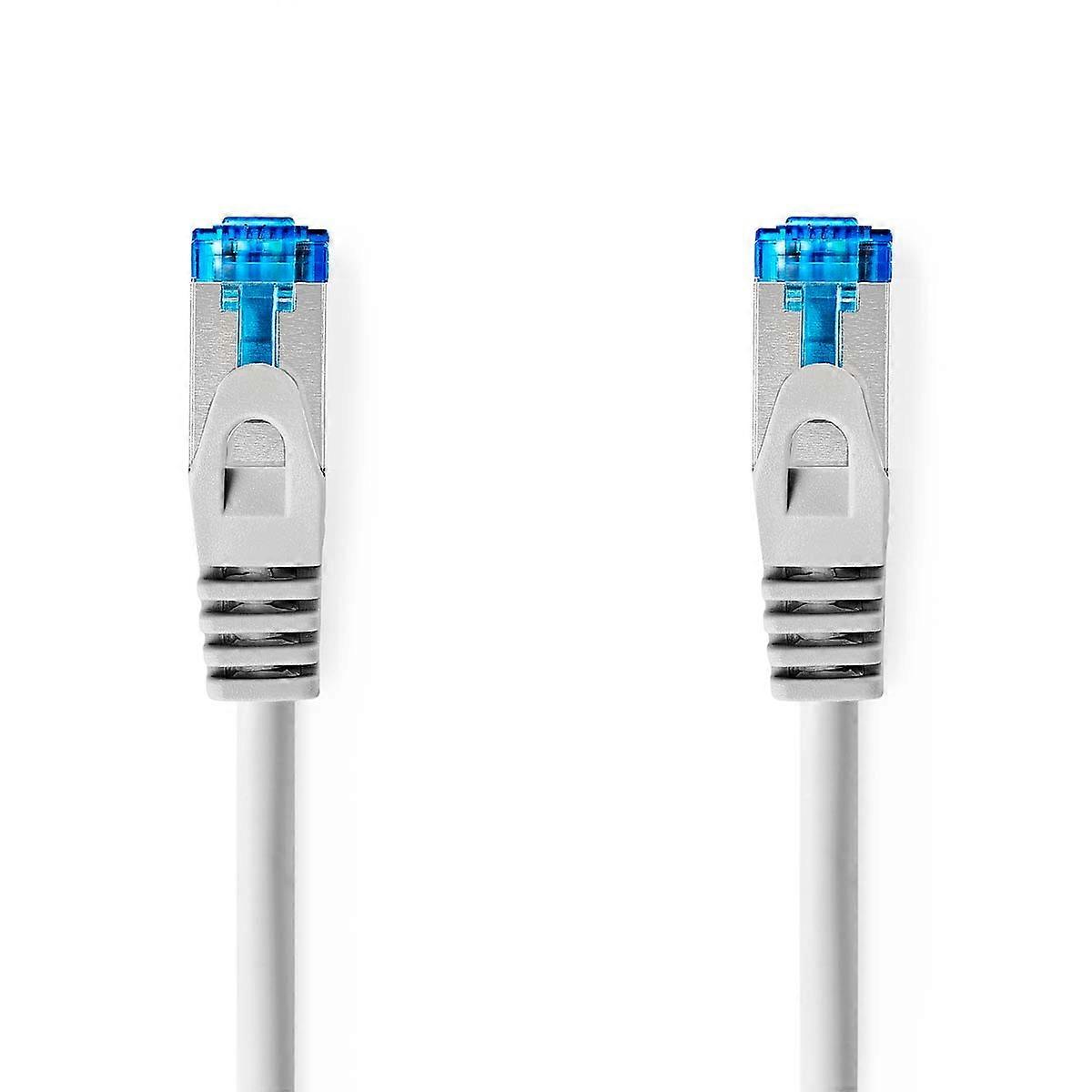CAT6a Netwerkkabel | S/FTP | RJ45 Mannelijk | RJ45 Mannelijk | 10,0 m | Haken en ogen | Rond | LSZH | Grijs | Etiket