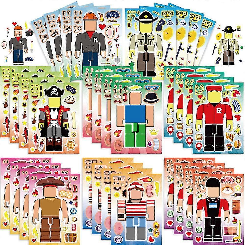 Roblox Themed 32 Sheets 8 Styles Make Your Own Stickers Make A Face Car Decals
