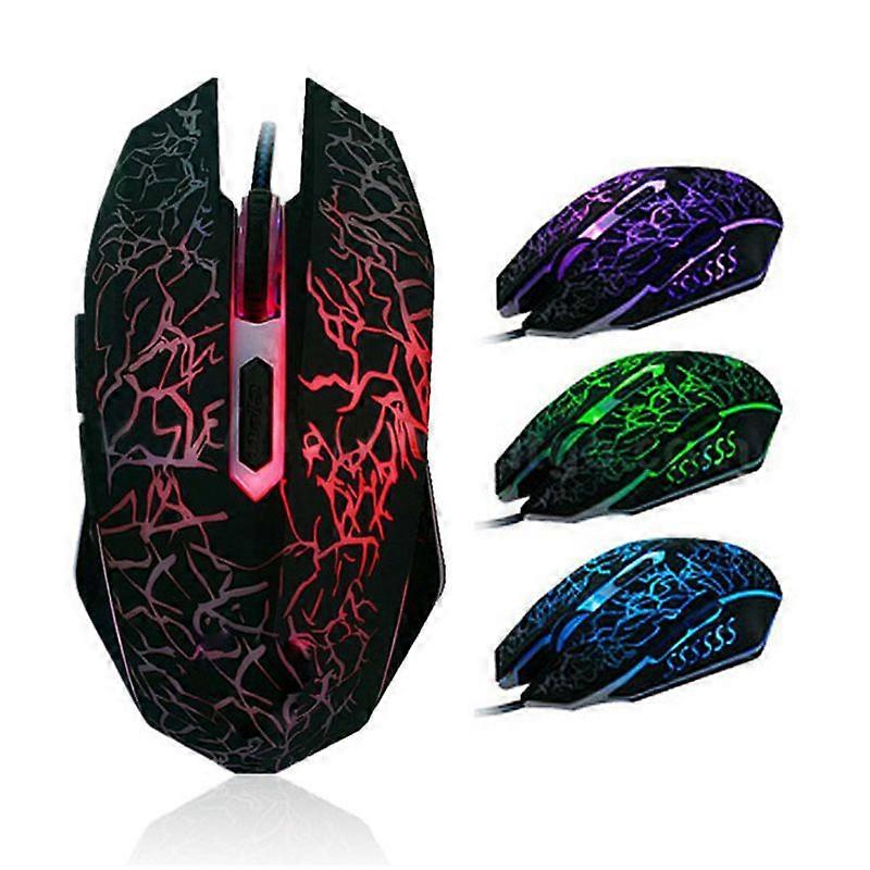 Wired Gaming Mouse 2400 DPI Ergonomic USB Glowing Mice for Laptop PC Computer Games/Work