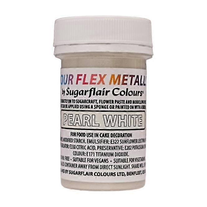 Sugarflair 金属食品色素弹性食用油 25ml - 珍珠白