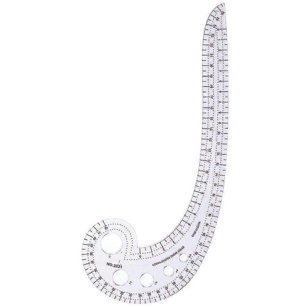 Scale Clear Clothing Ruler Curve Ruler Design Ruler Durable Soft Plastic. (red)(1pcs)