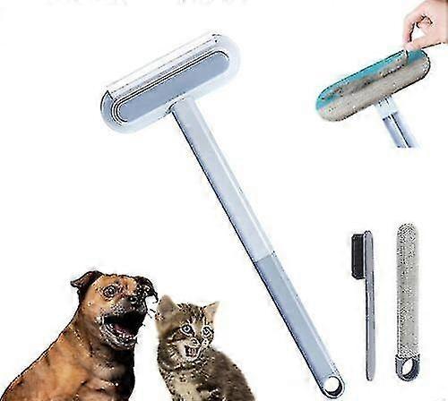 Pet hair cleaning brush with scraper
