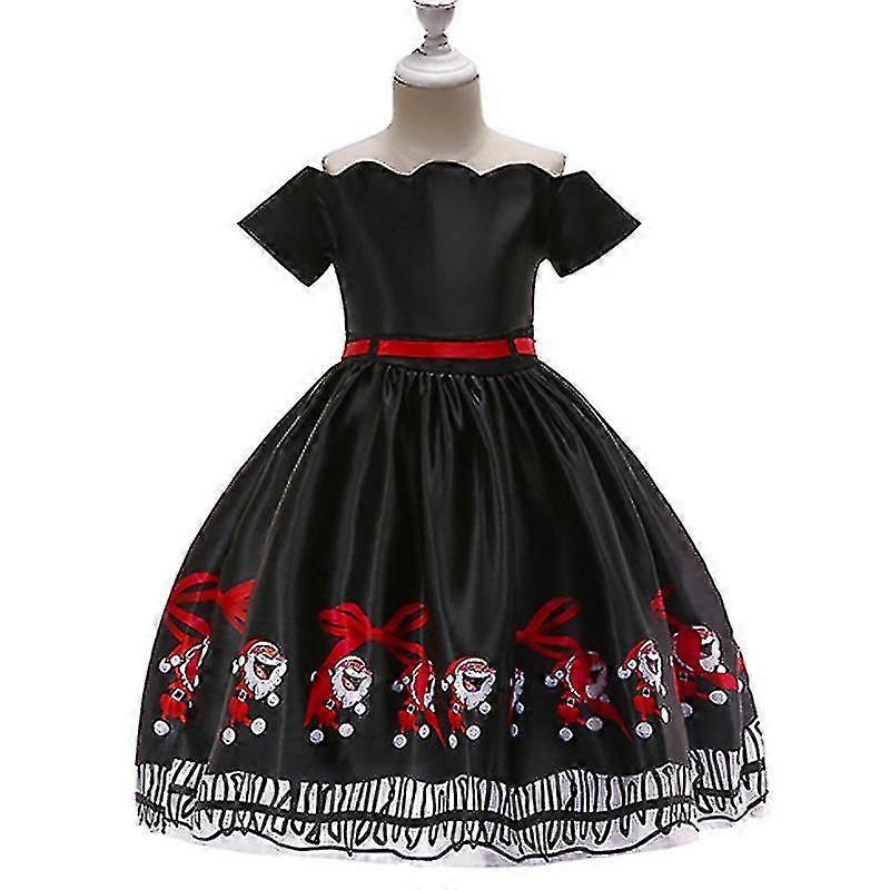 Enfants Filles Noël Grande Balançoire Robe de Noël Imprimé Bal Bal Robe De Soirée Formelle Princesse Robes