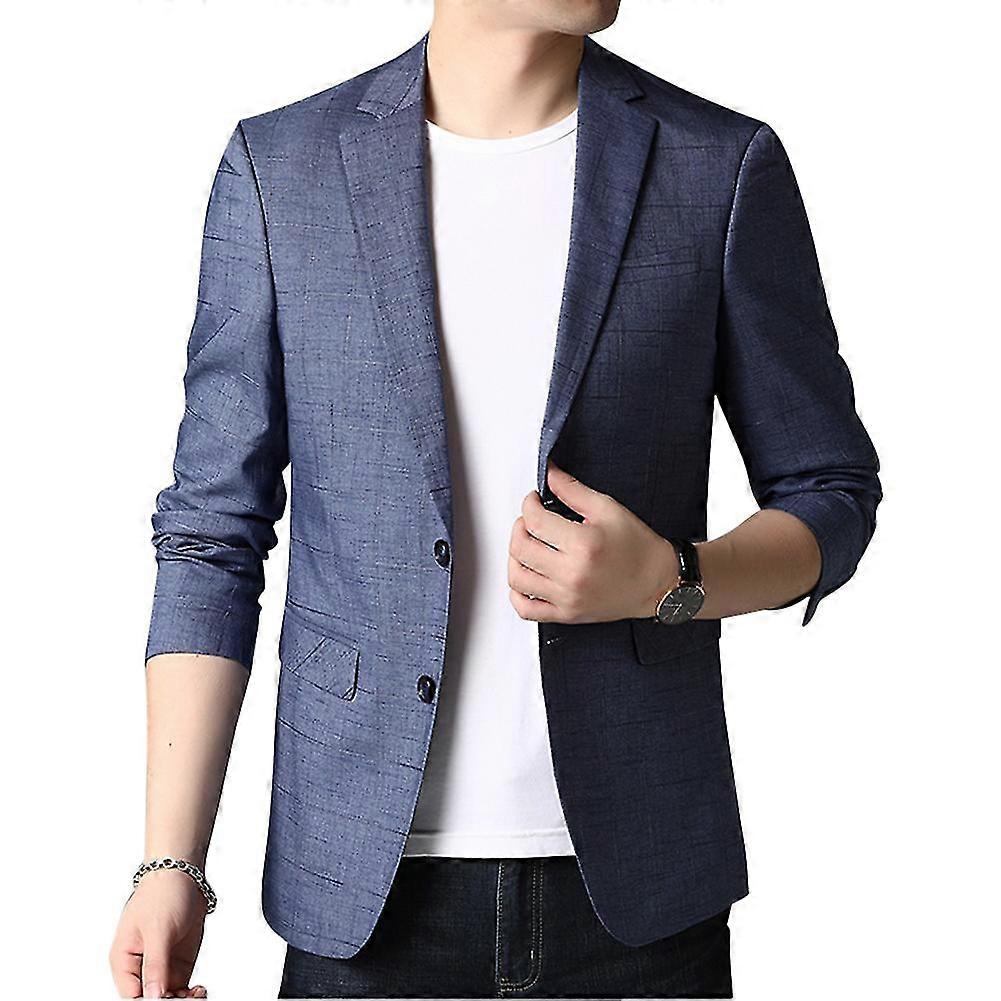 Mens Slim Fit Printed Suit Jacket 2 Buttoned Notched Lapel Blazer