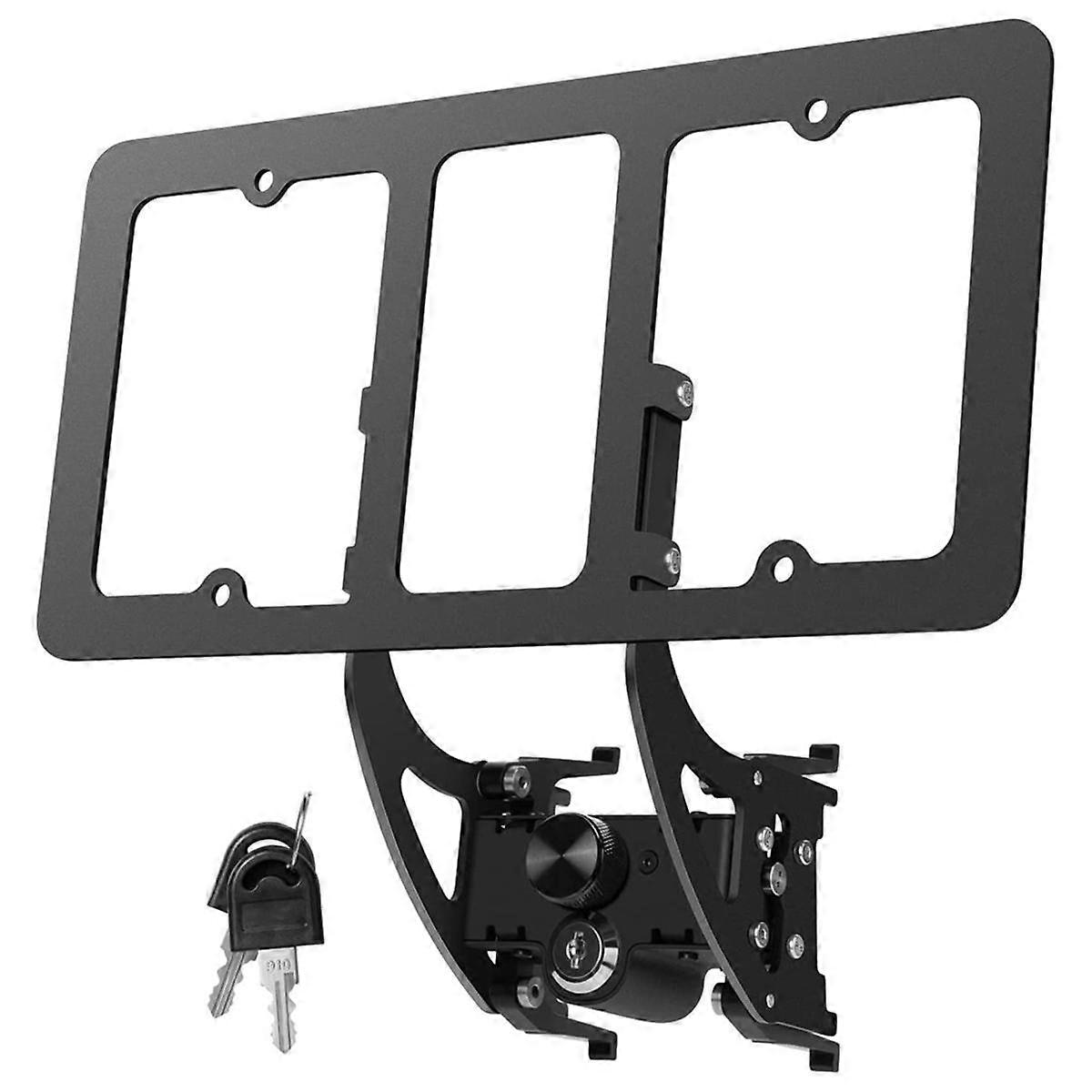 Lockable Front License Plate Holder for Model Y 2021-2024 Model 3 2021-2023, Anti-Theft Front License Plate Frame