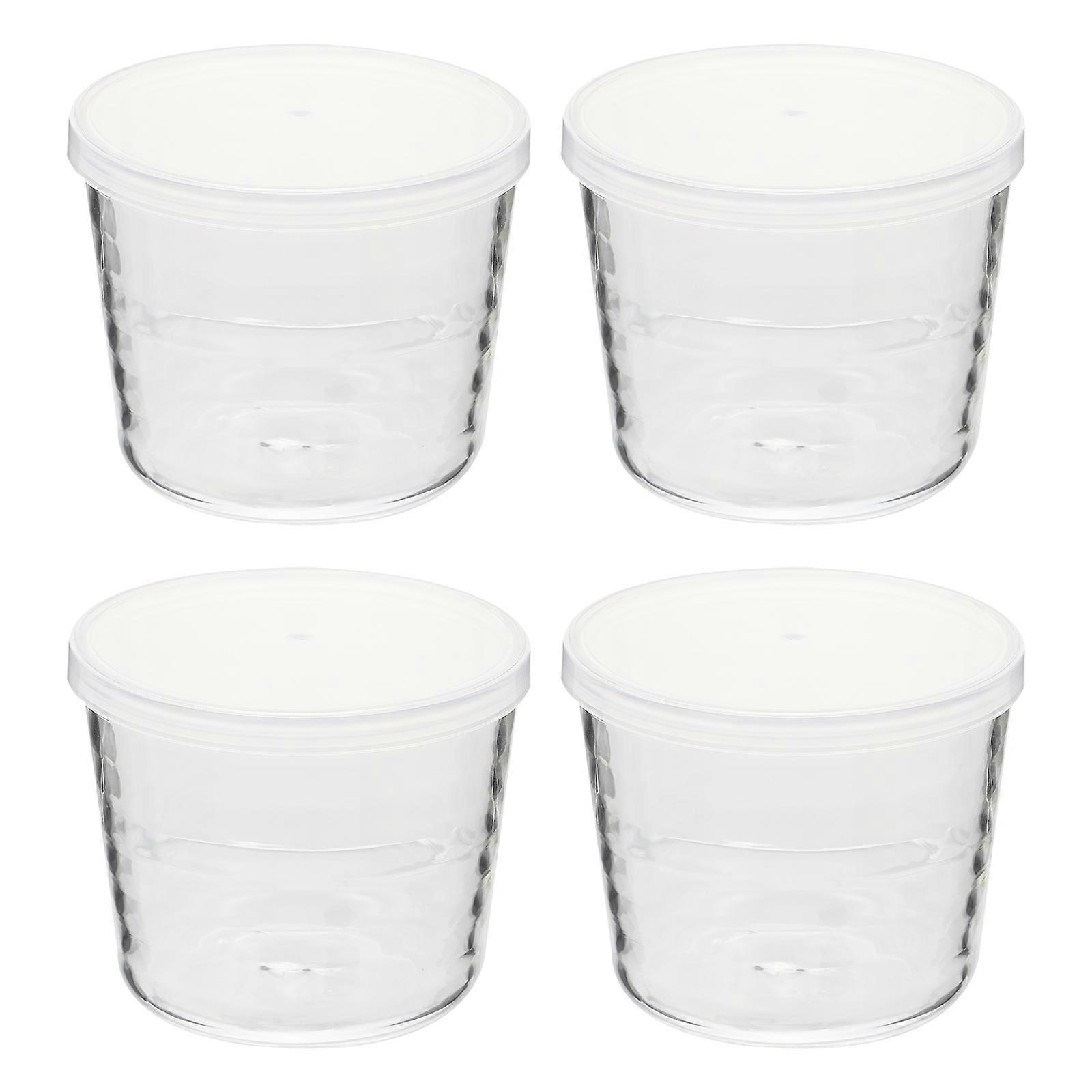 1 ensemble 4 pièces 200 ml de jus de lait tasses pratiques en verre de pudding (transparent)
