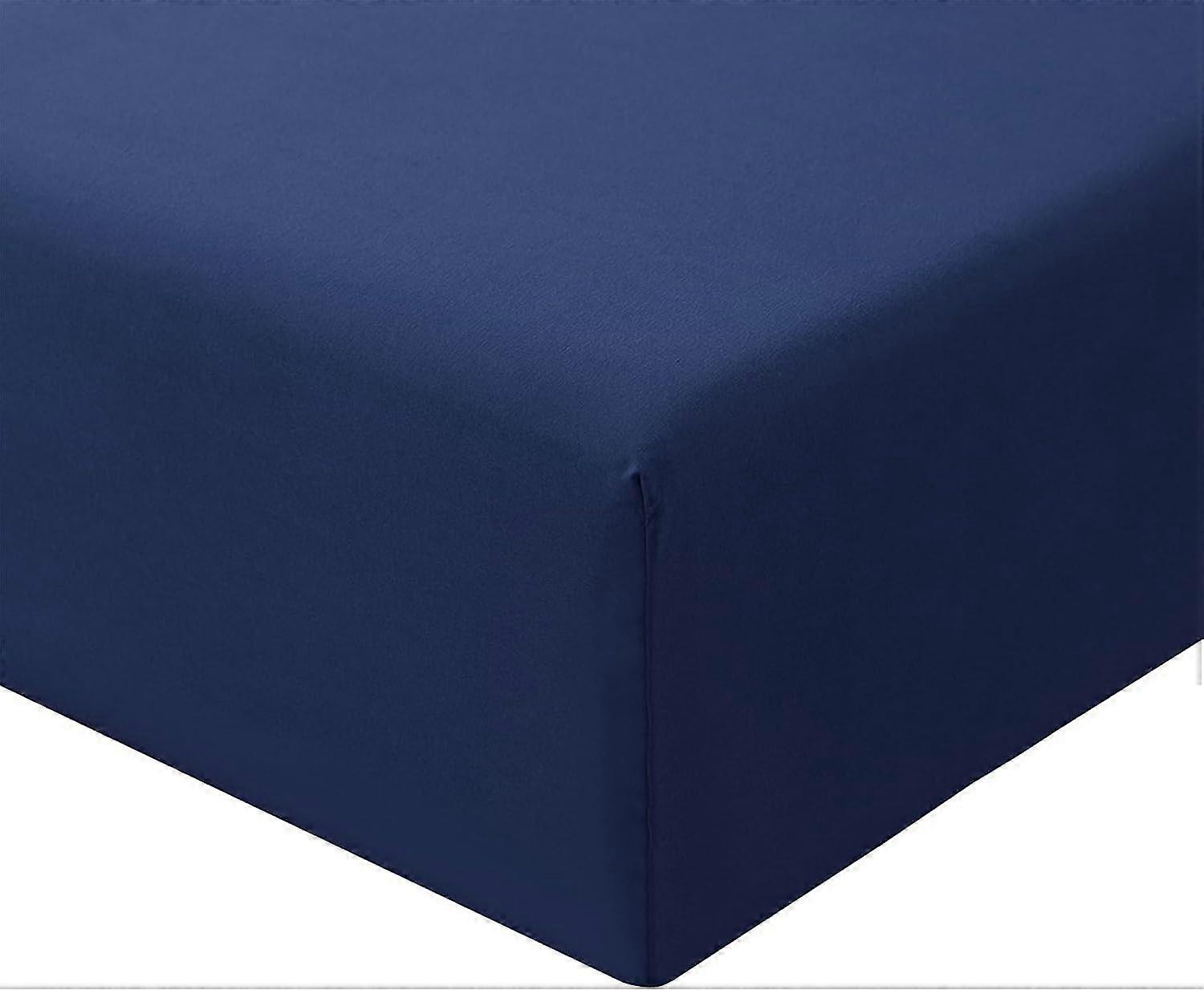 Fitted Sheet 90 X 200 Cm - Microfibre Navy Blue Fitted Sheet