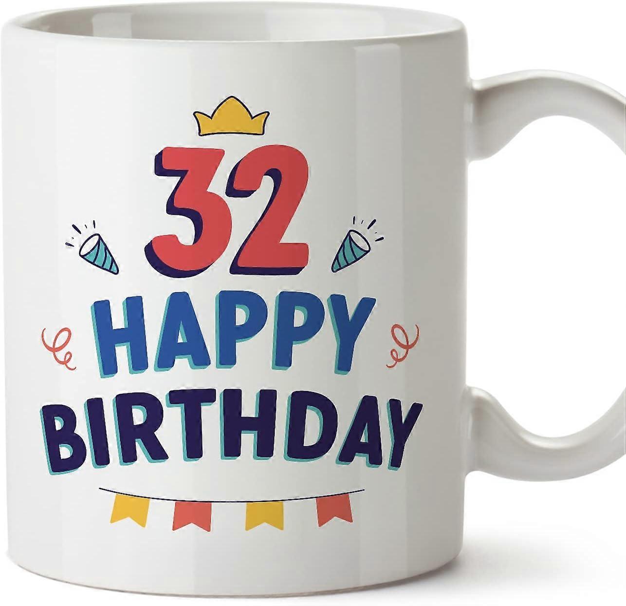 32バースデーマグカップお誕生日おめでとう!ファニーアニバーサリープレゼント11オンス