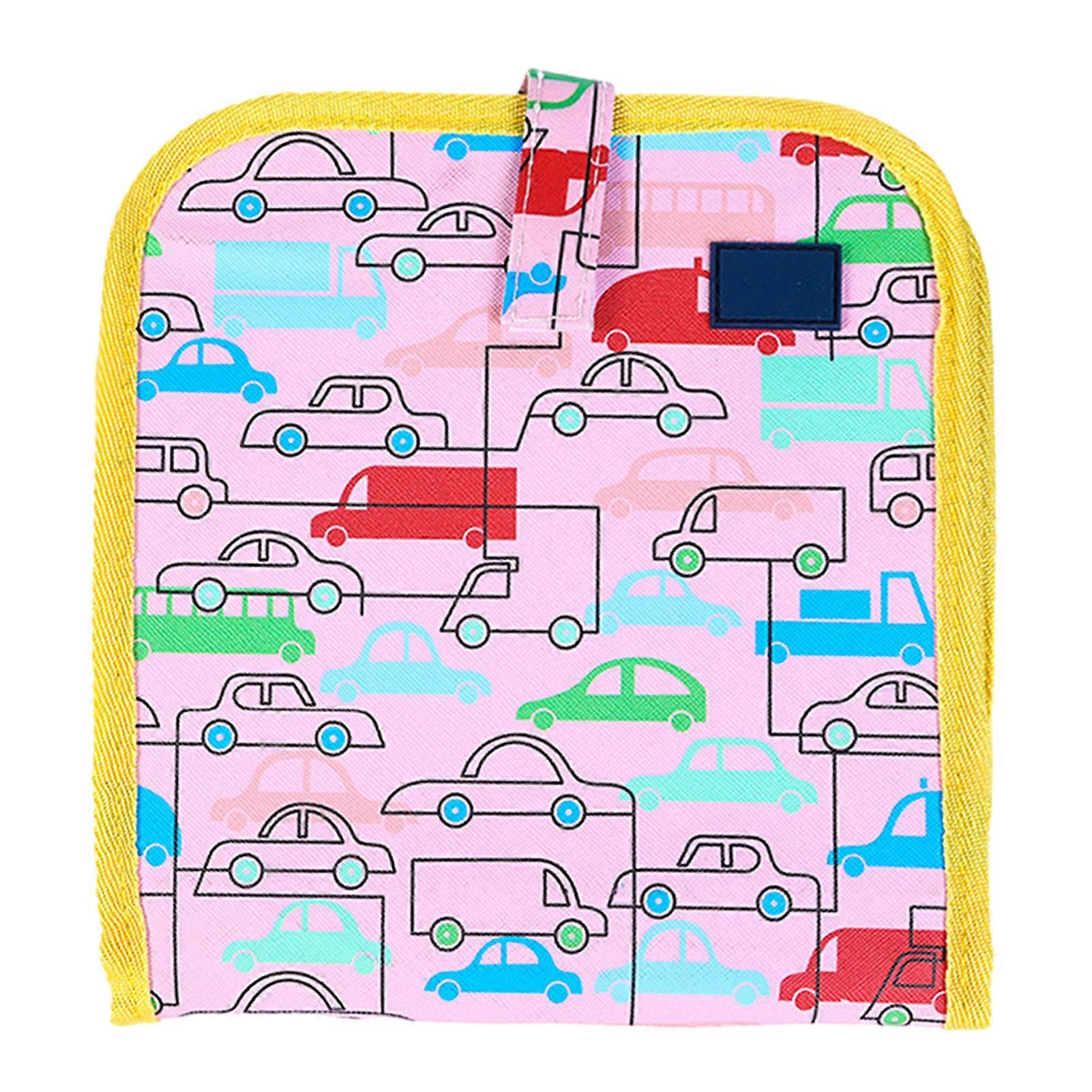 Cartoon Children's Drawing Board with Car Pattern Foldable Art Drawing Tools for Home Outdoor Travel