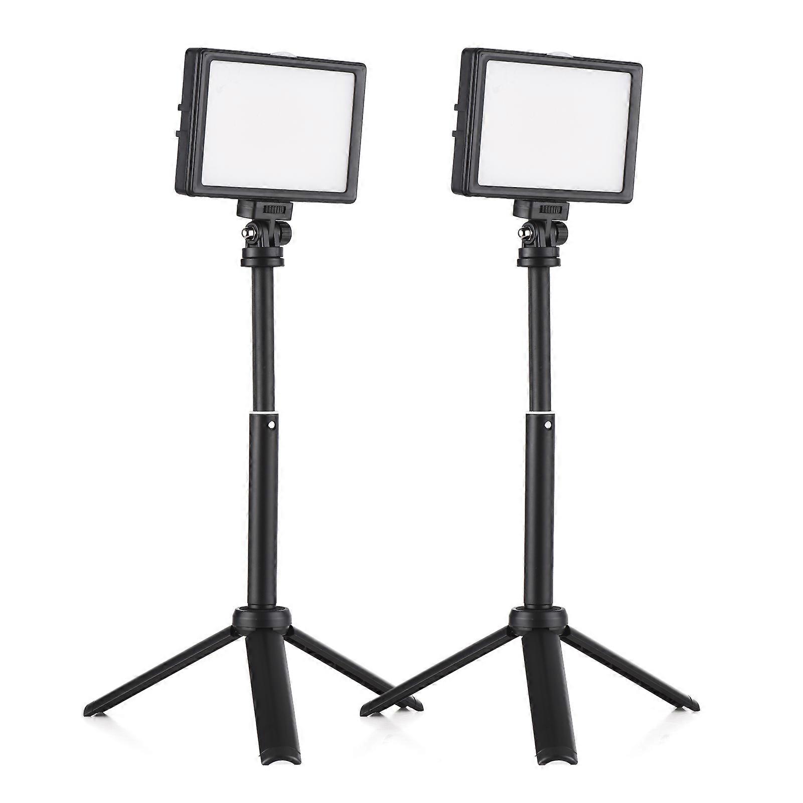 2 Packs 15W LED Video Light Set Desktop Photography Fill Light Bi-Color Temperature Adjustable Brightness CRI95 USB Power Supply with Extendable Tripo