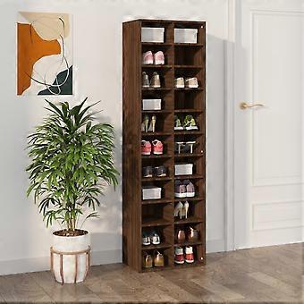 Schuhschrank Hochglanz schwarz 54x34x183 cm Holzwerkstoff
