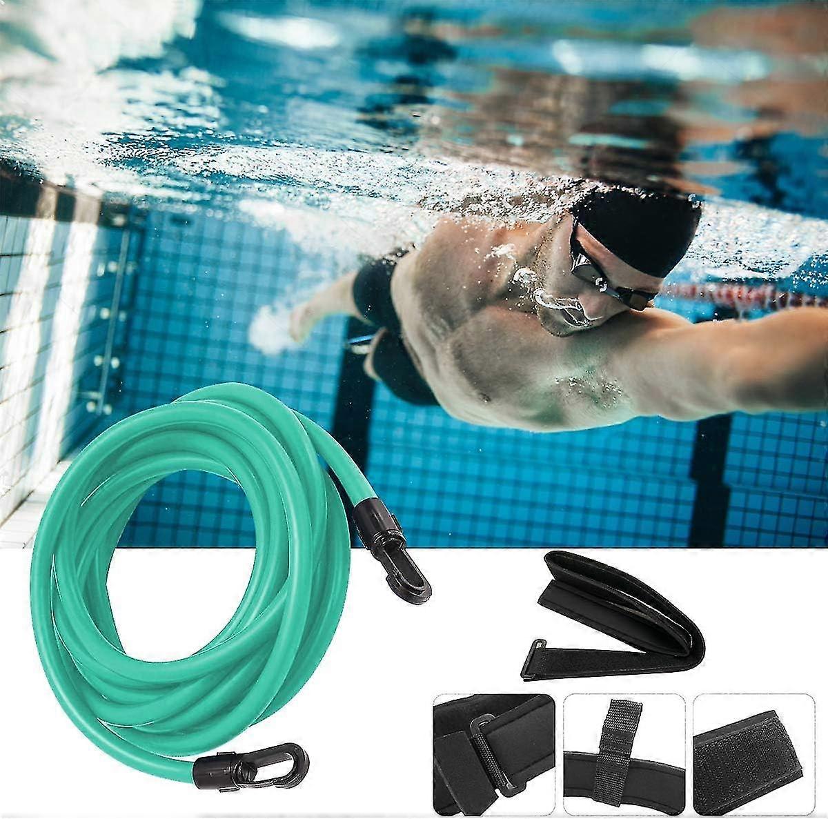 Swim Training Belt Swim Training Leash, Swim Tether Stationary Swimming, Swim Harness Static Swimming Belt, Swim Bungee Cords Resistance Bands
