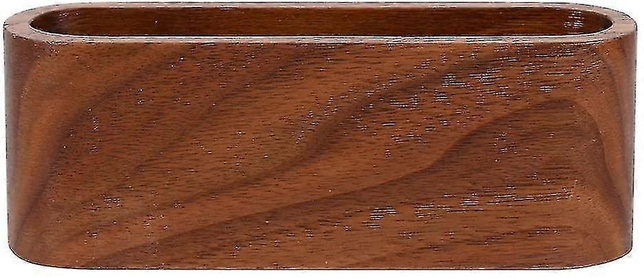 Wood Business Card Holder, Wooden Card Case Storage Box Organizer (brown)