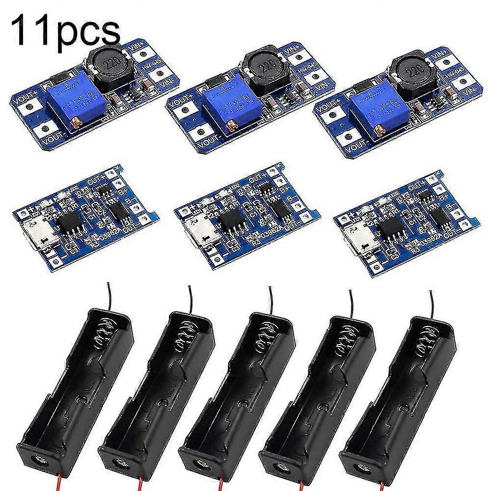 3-in-1booster Board Kit Dc-dc Step-up Converter Module Mt3608-3x Adjustable Step-up Converter Voltage Regulator 2v-24v To 5v-28v, 3x Tp4056 18650 Char