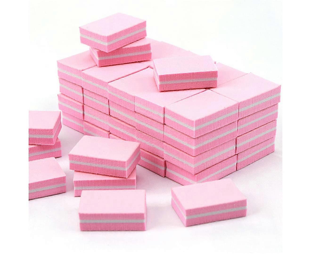 50PCS Nail Sponge Small Square Nail Polishing Block-Pinkmake up
