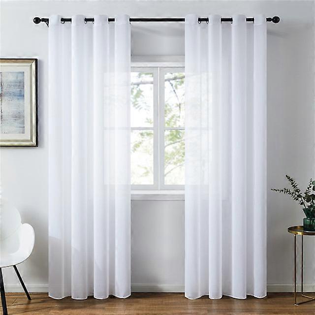 JWL-Solid Chiffon Cortinas Transparentes Para Sala de Estar Quarto