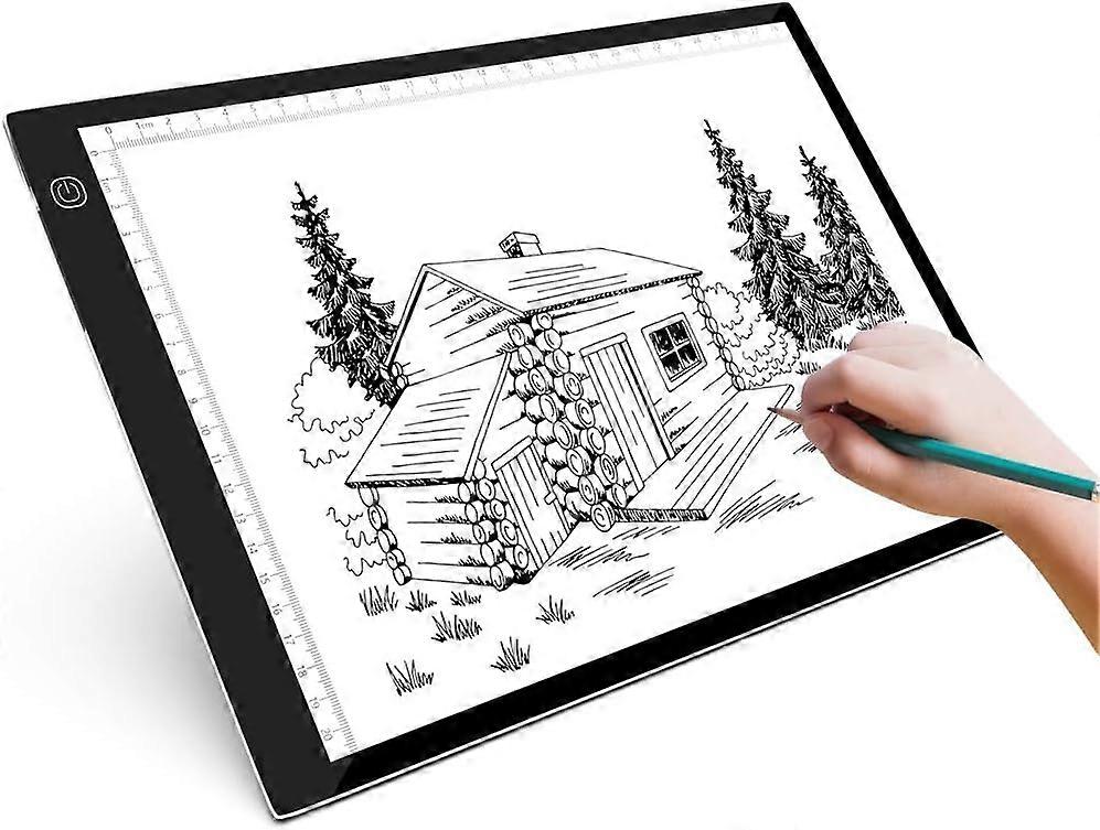 A4 Light Table,UltraThin Portable LED Drawing Pad With 3 Brightness Adjustable Drawing Table With Precise USB Scale Line,Drawing Light Pad For Drawing