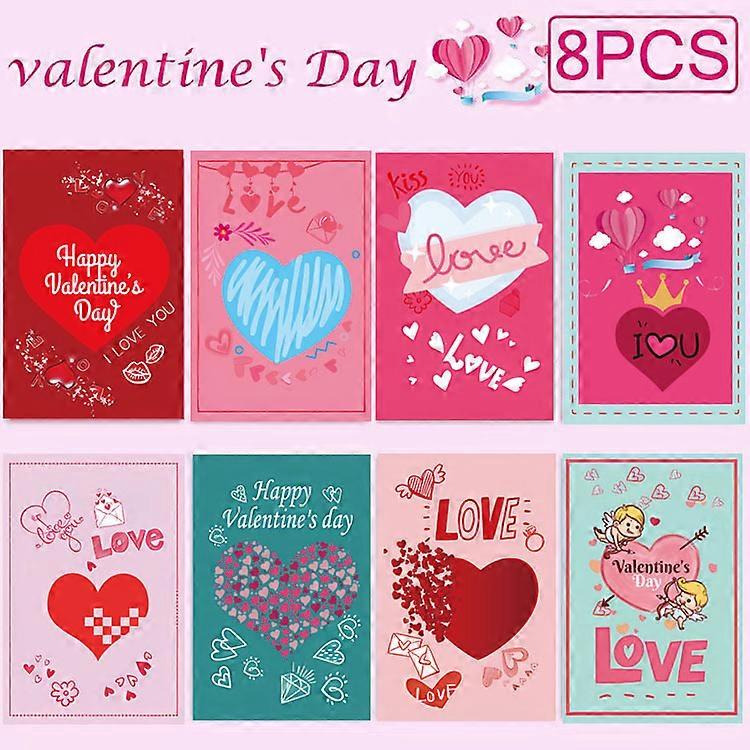 8pcs Valentine's Day greeting card -10*15CM -different patterns