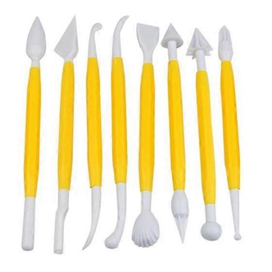 Cake Decorating Sugarcraft Modelling Tools Kit 8 Pieces Yellow