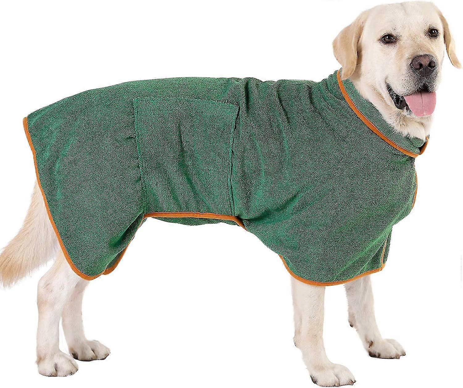 Dog Bathrobe Towel Microfiber Water Absorbent Adjustable Dog Drying