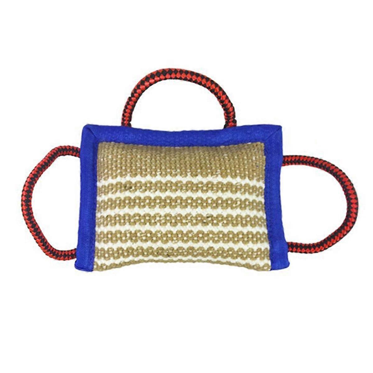 Small Dog Training Bite & Pull Toy Puppy Interactive Pet Toy with 3 Handles Pet Supplies