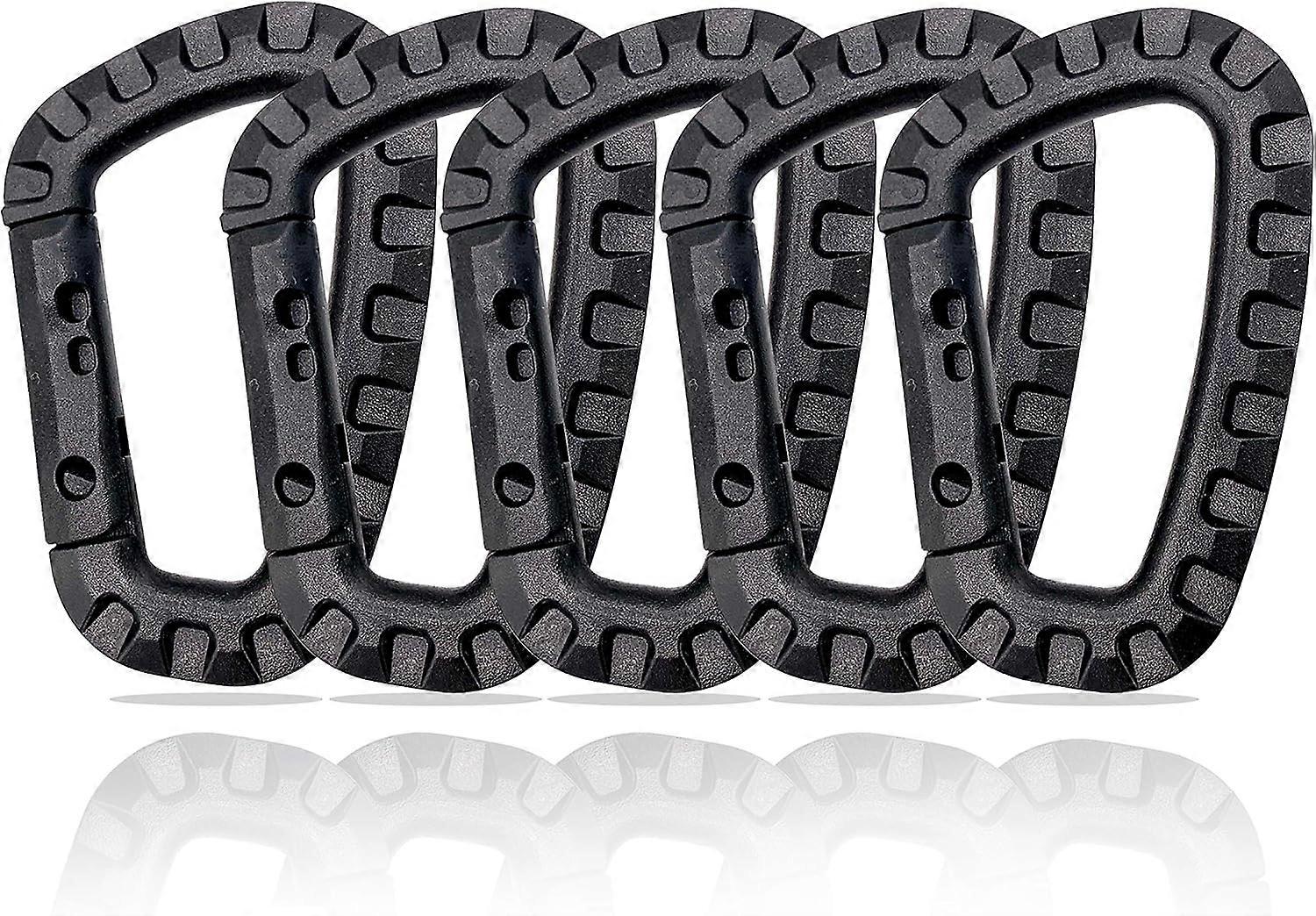 MUJIXI 5 Pack Plastic Snap Hooks - Black - D Shaped8.8*5.5CM