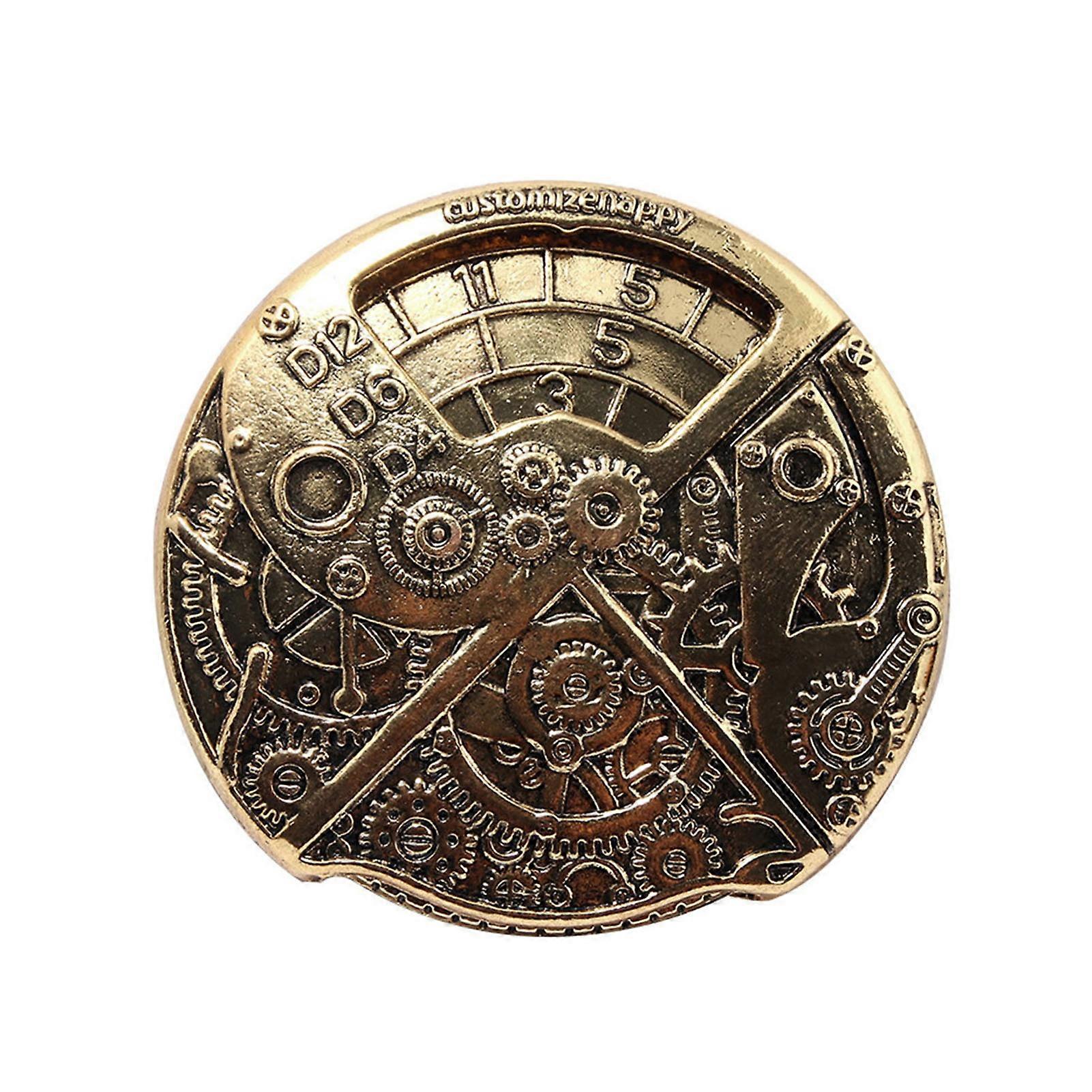 Rotary Number Gear Coin Dice Educational Dice Fidget Toy Portable Vintage Punk Alloy Dice Prop Adults Teens Kids Birthday Gift