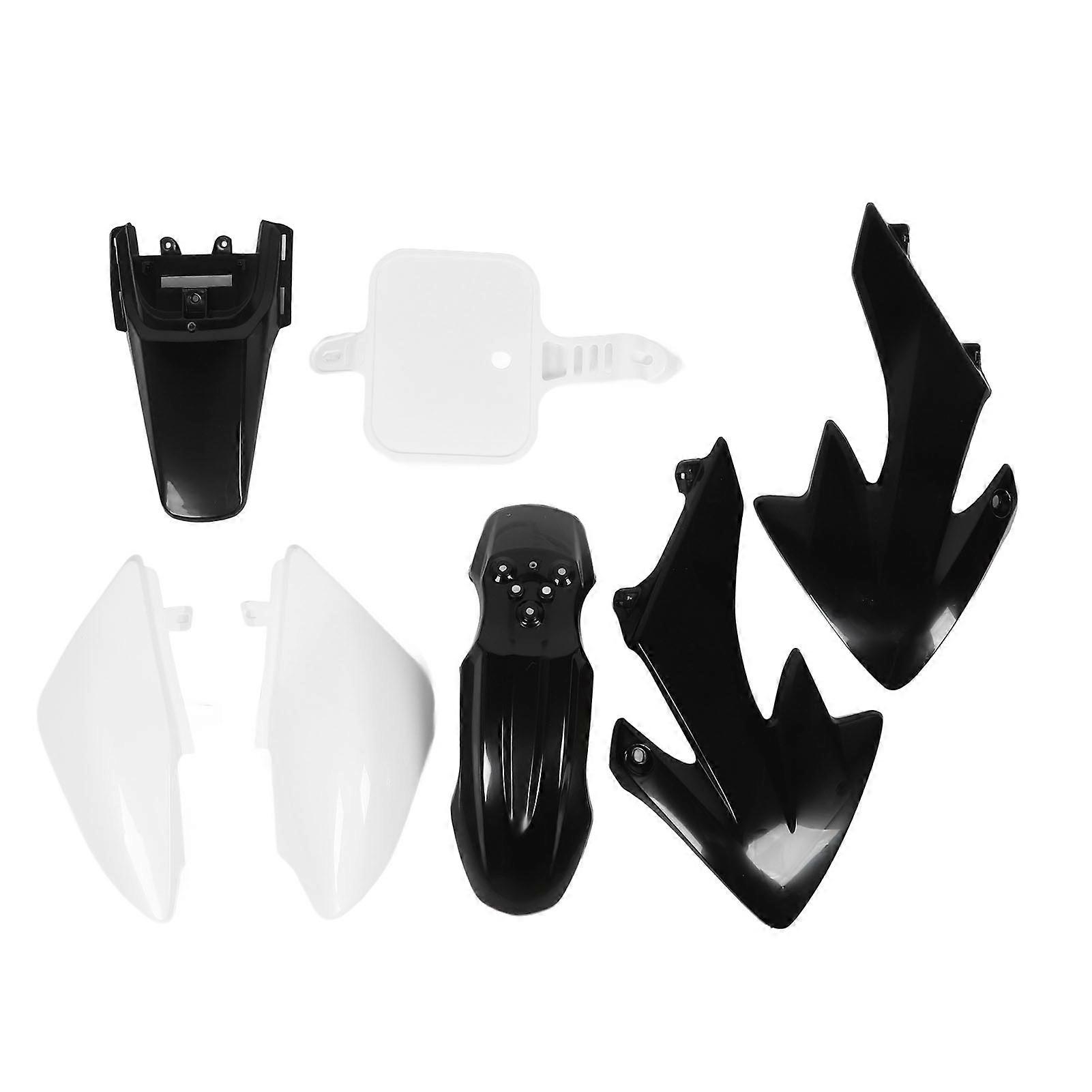 Motorcycle Fairing Body Work Kit Plastic Body Wrap Complete Splash Guard Set for CRF50 XR50 50cc to 160CC Four Black and Three White