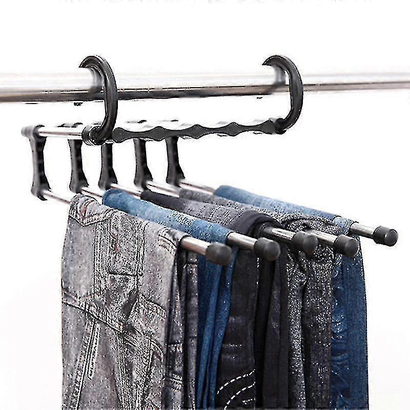 Multi-layer Telescopic Folding Trouser Rack Hanger Clothes Storage Organization Space Saving