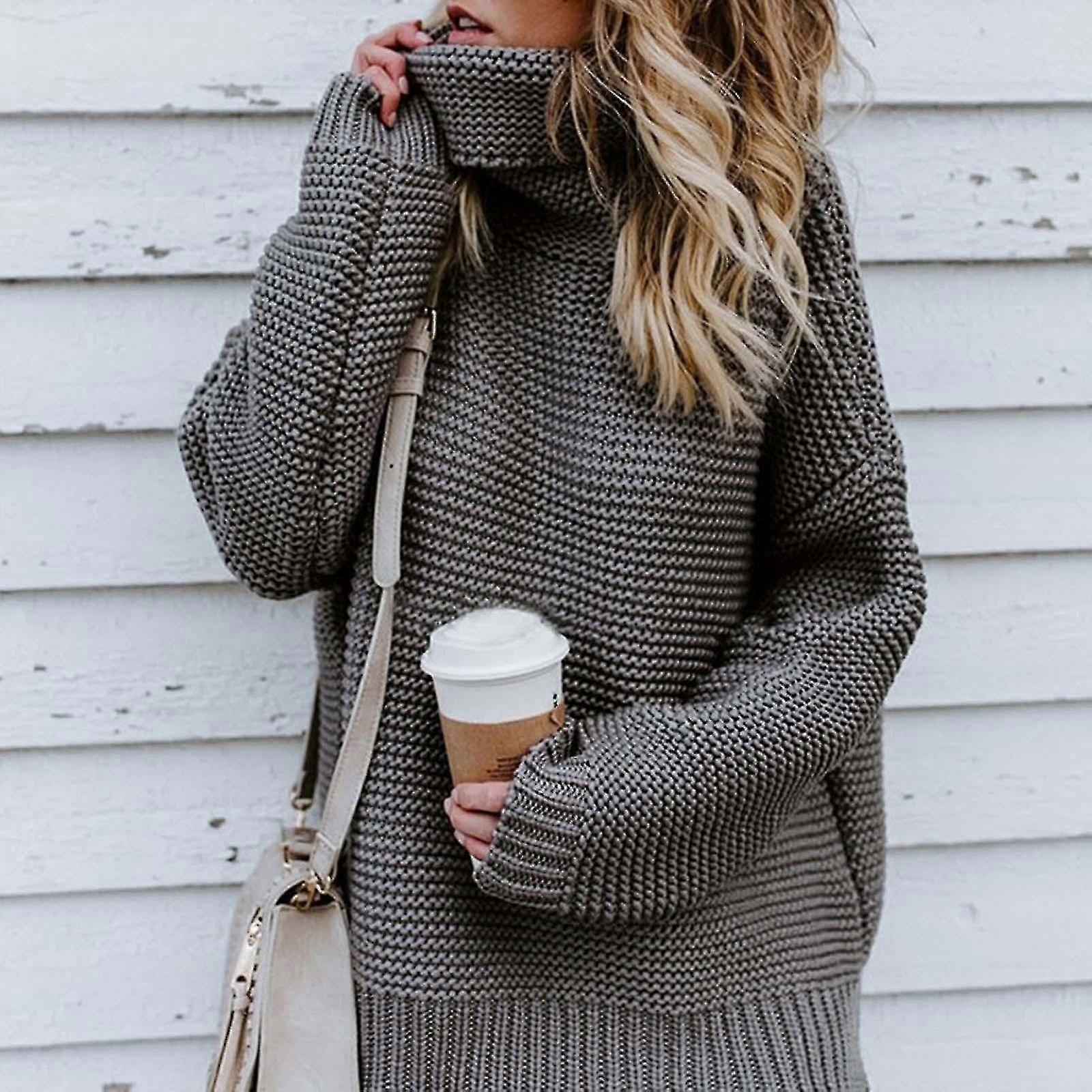 2023Frauen Hoher Kragen Strickpullover Winter Pullover Top