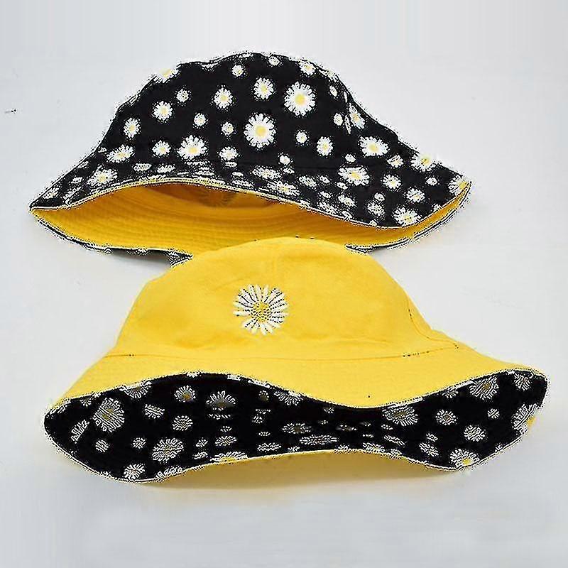 Unisex Casual Solid Color Double Sided Bucket Hattwo Sided Daisy-a