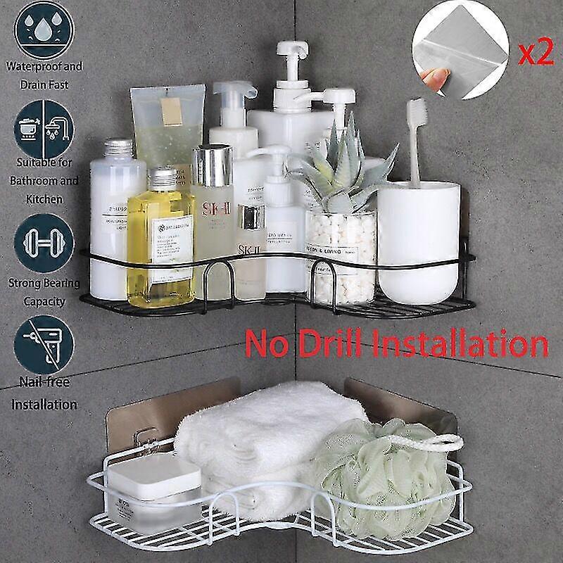 Corner And Non-drill Corners Shelf Triangular Basket Bathroom Kitchen Wall Mount
