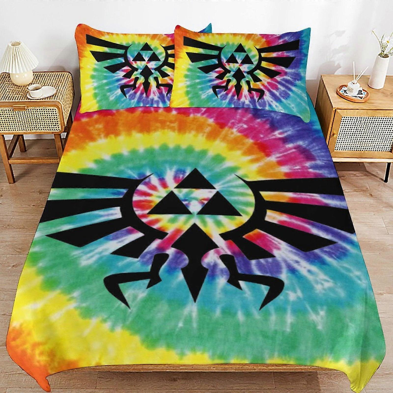 Bedding set GD208 The Legend of Zelda Comforter Set 3 Pieces Quilt Cover Set Soft Bedding Sets for All Seasons (1 Comforter 2 Pillowcases) HZ208
