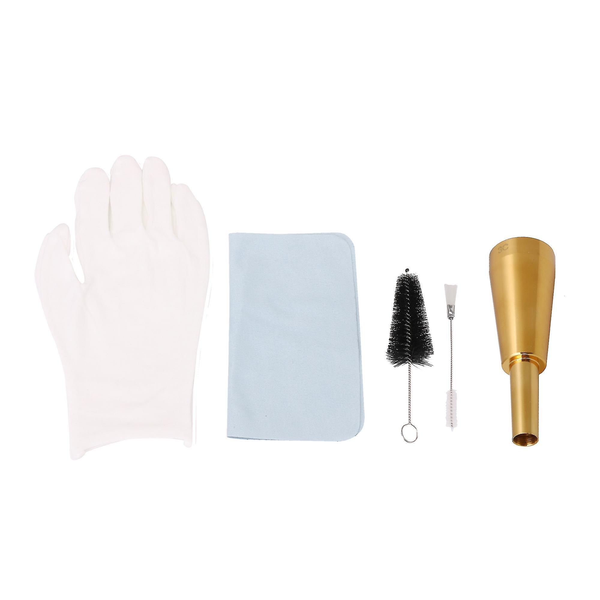Embouchures d’instruments en laiton Chiffon d’entretien Fournitures d’entretien avec embouchure de trompette plaquée or 3c