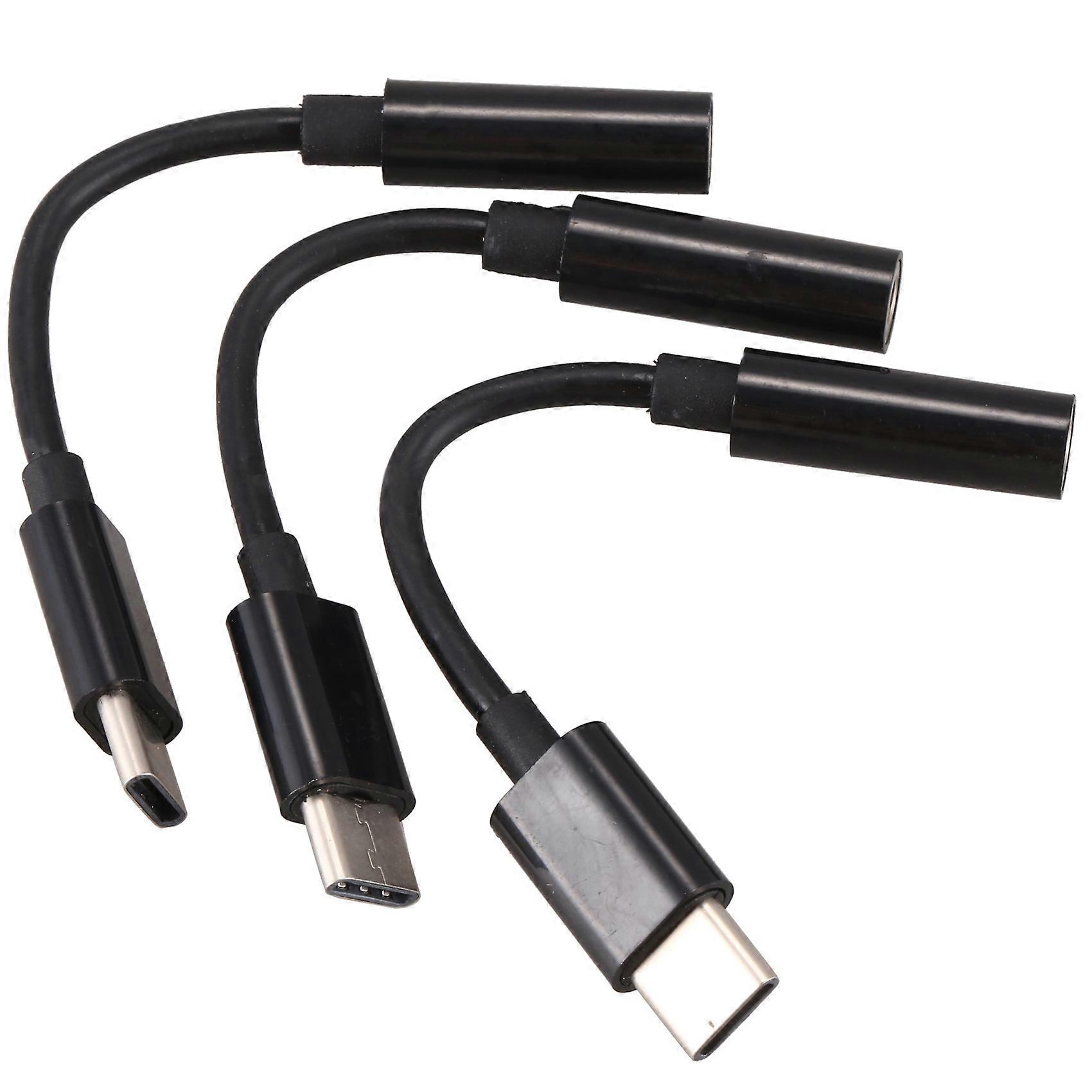 3Pcs Type C to 3.5mm Headphone Audio Adapter,USB-C to 3.5mm Female AUX Microphone Connector Cable f
