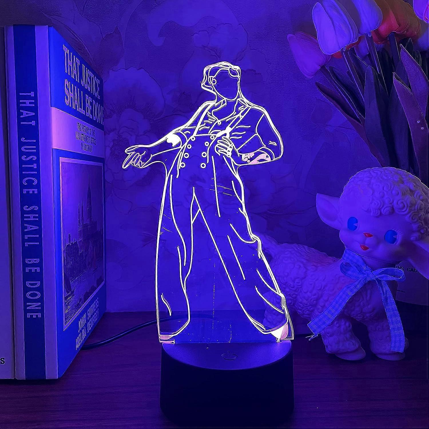 JUSCH Harry Styles Merch ,3d Night Light Gifts For Fans Bedroom Decor With Touch Sensor Color Changing Rgb For Harry's Fans Birthday Gifts