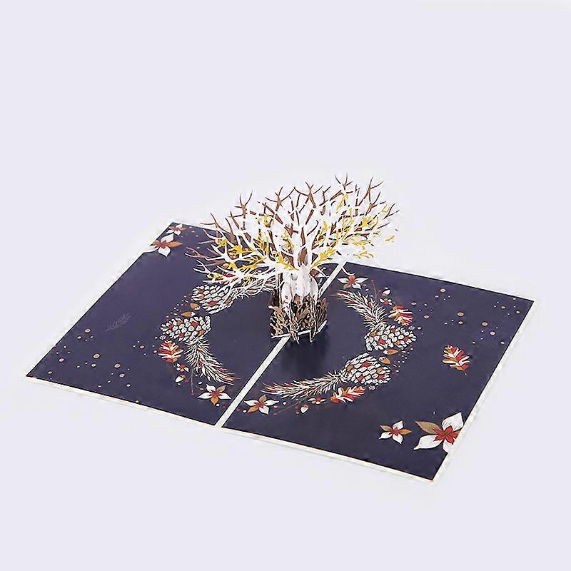 3d Christmas cards, pop-up Christmas cards, folded three-dimensional greeting card (Christmas moose)