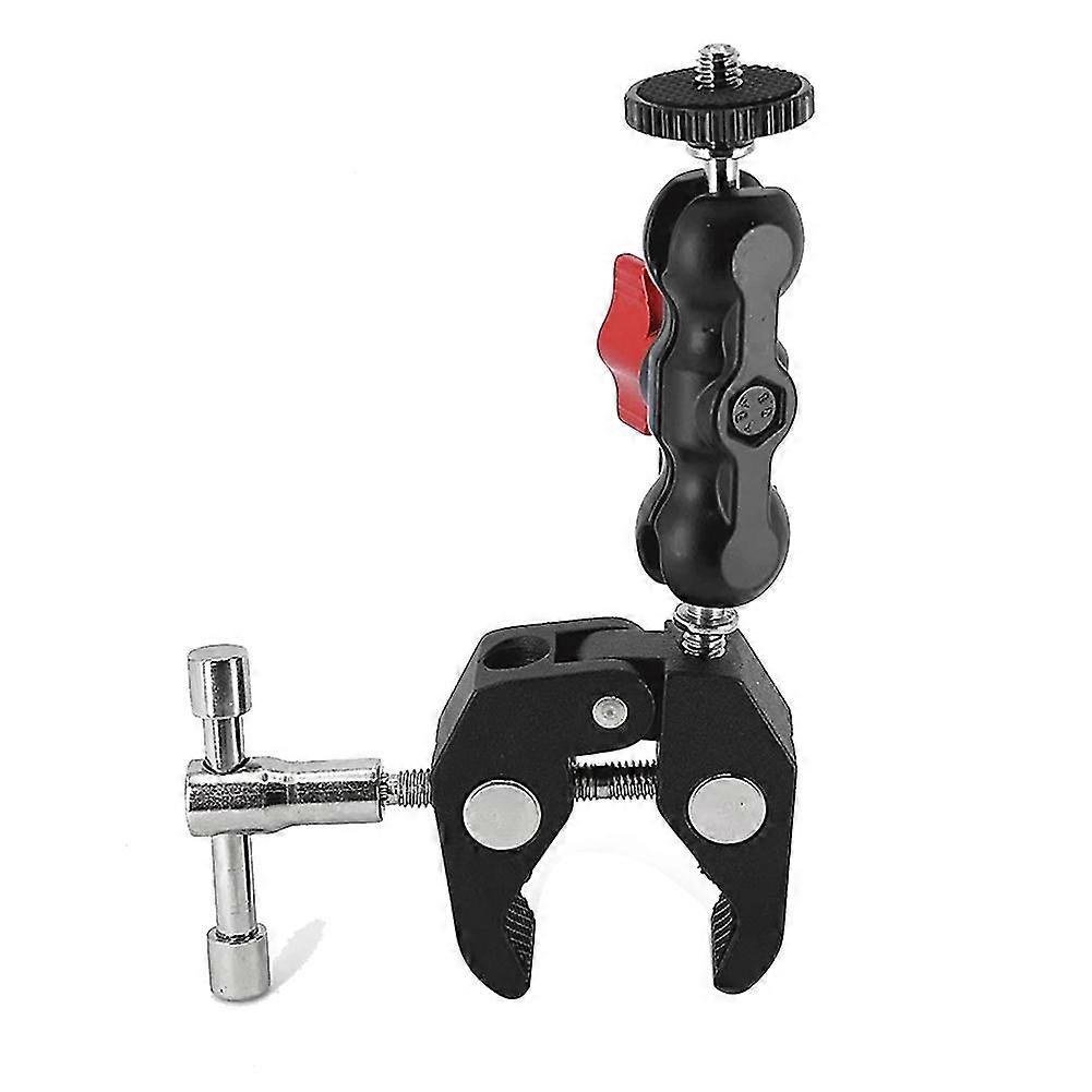 Universal Arm Multi Functional Ballhead Clamp Double Ball Adapter Shoe Mount Adapter For Led Light