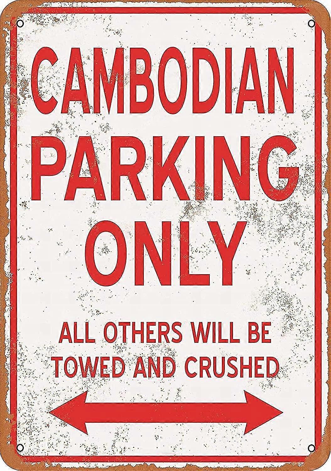 8x12 polegadas OU 12x16 polegadas sinal de metal - Camboja Parking Only - Vintage Wall Decor Art Mode 2809