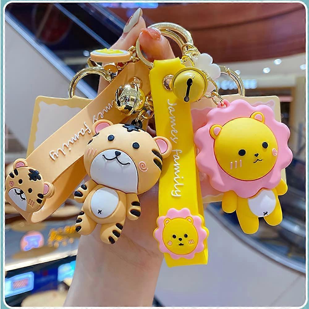 HSYHERE Men Women Boys Girls Silicone Cute PVC Cartoon Animal Keychain ...
