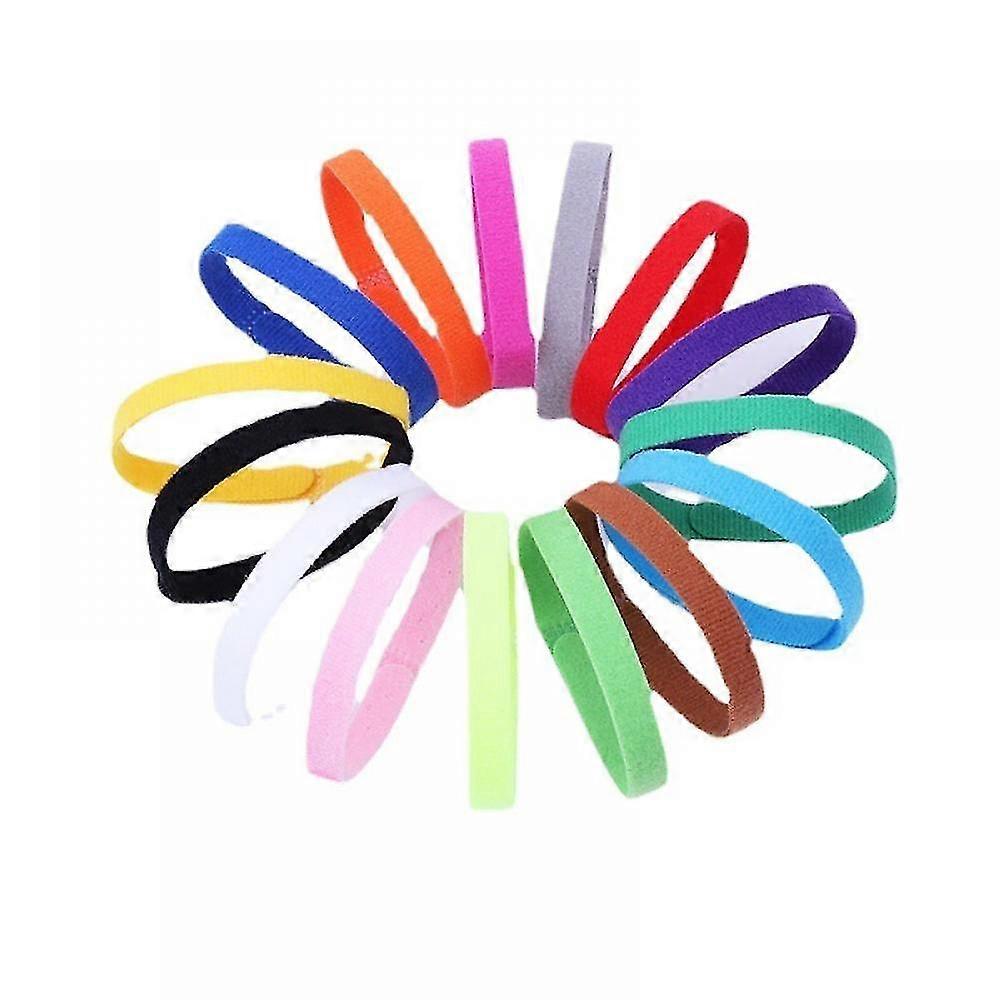 Veeki Pet Whelping Collars,15 Colors Newborn Pet Collars,double-sided Soft Nylon Adjustable Id Bands For Puppy & Kitten(l 15pcs)