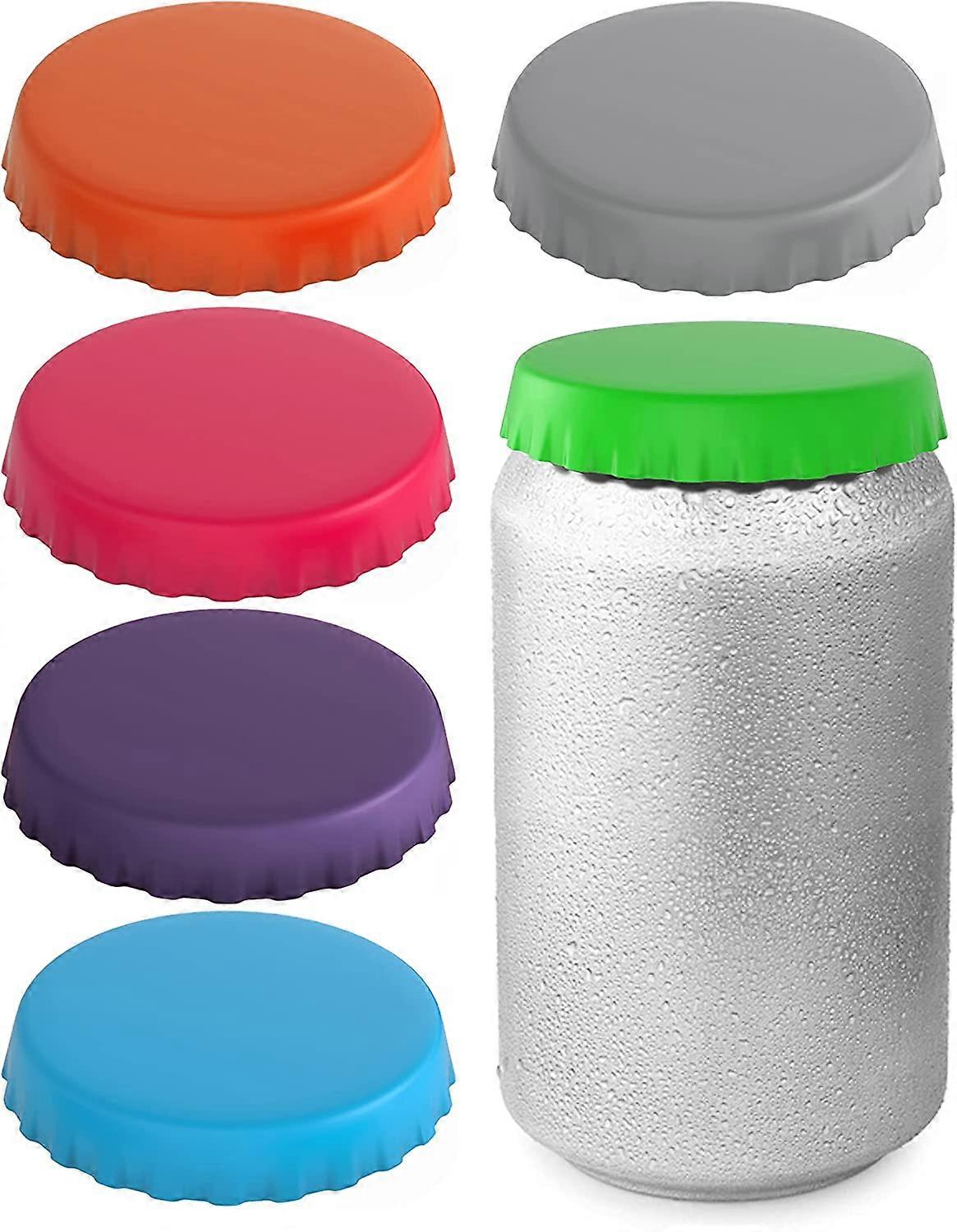 6 Pcs,Assorted) Silicone Soda Can Lids  Can Covers  Can Caps  Can Topper  Can Saver  Can Stopper  Fits standard soda cans