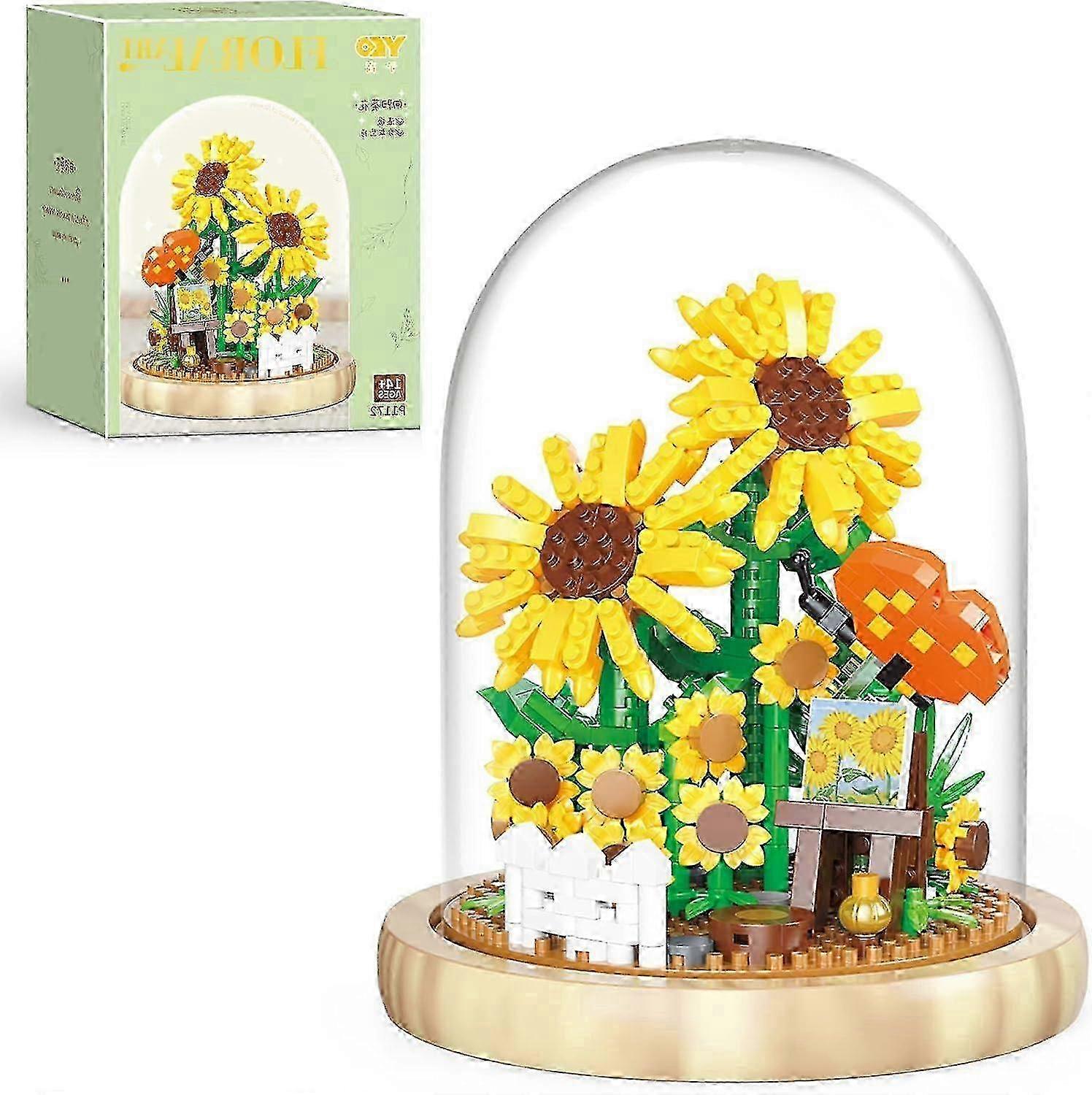Sunflower Flower Bouquet Building Toy Mini Bricks Flower Set Botanical Collection For Adults Friends Game Diy Plants