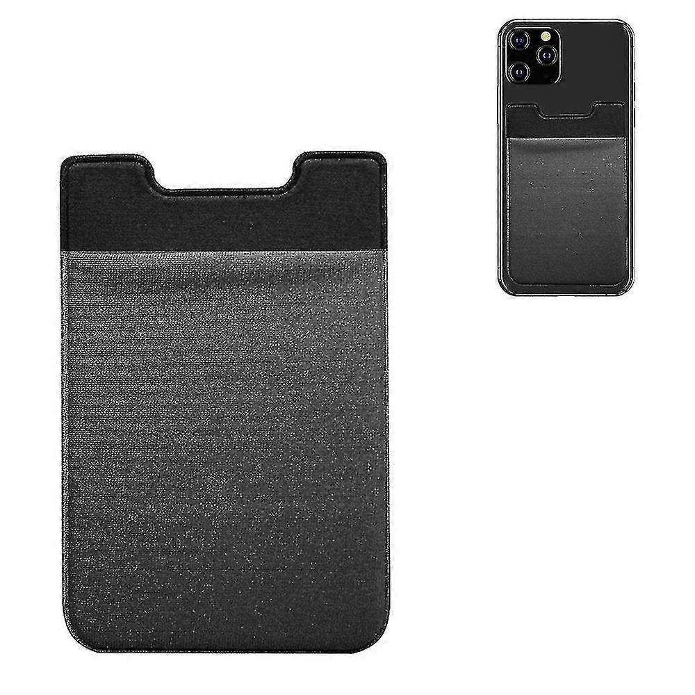 Leather Card Holder For Back Of Phone, Cell Phone Credit Card Sleeves Stick On Pocket Wallet For Android And All Smartphones