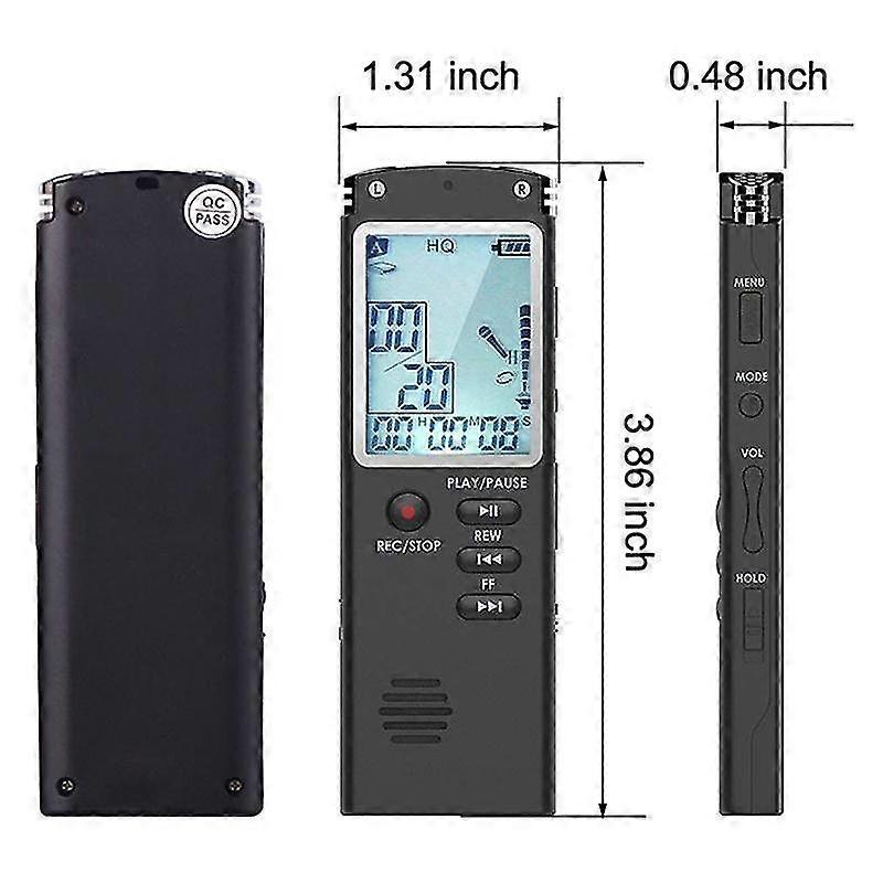 32gb Digital Audio Voice Recorder A Key Lock Screen Telephone Recording Real Time Display With Mp3