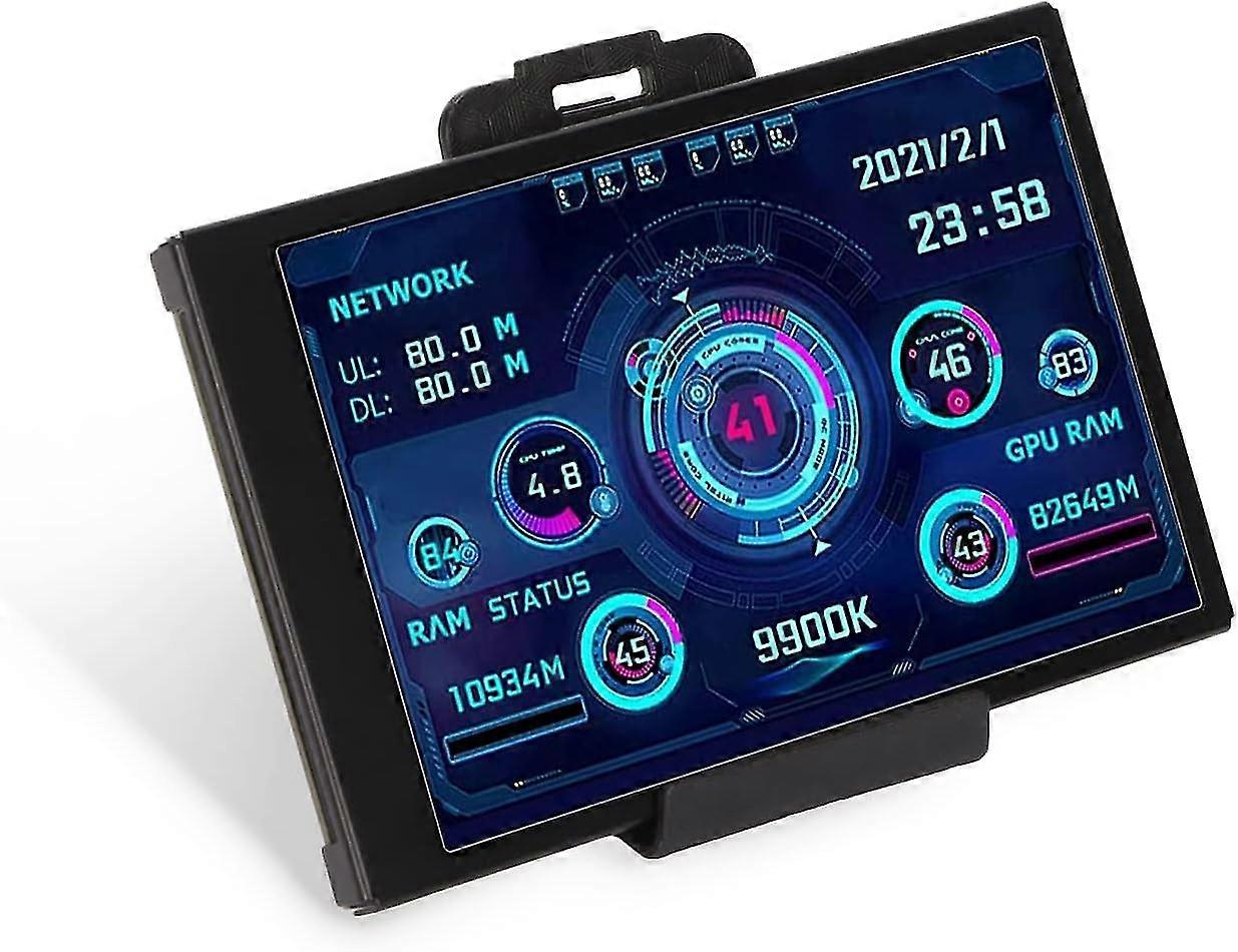 3.5" Computer Temp Monitor, 320480 IPS Full Viewing Angle 360 Rotatable PC Temperature Display Screen, CPU Hardware Temperature Monitor for Windows On