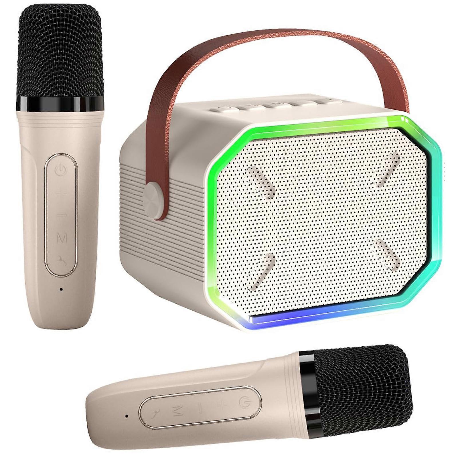 USB Mini Karaoke Machine Portable Bluetooth Speaker With Wireless Microphone,100% New