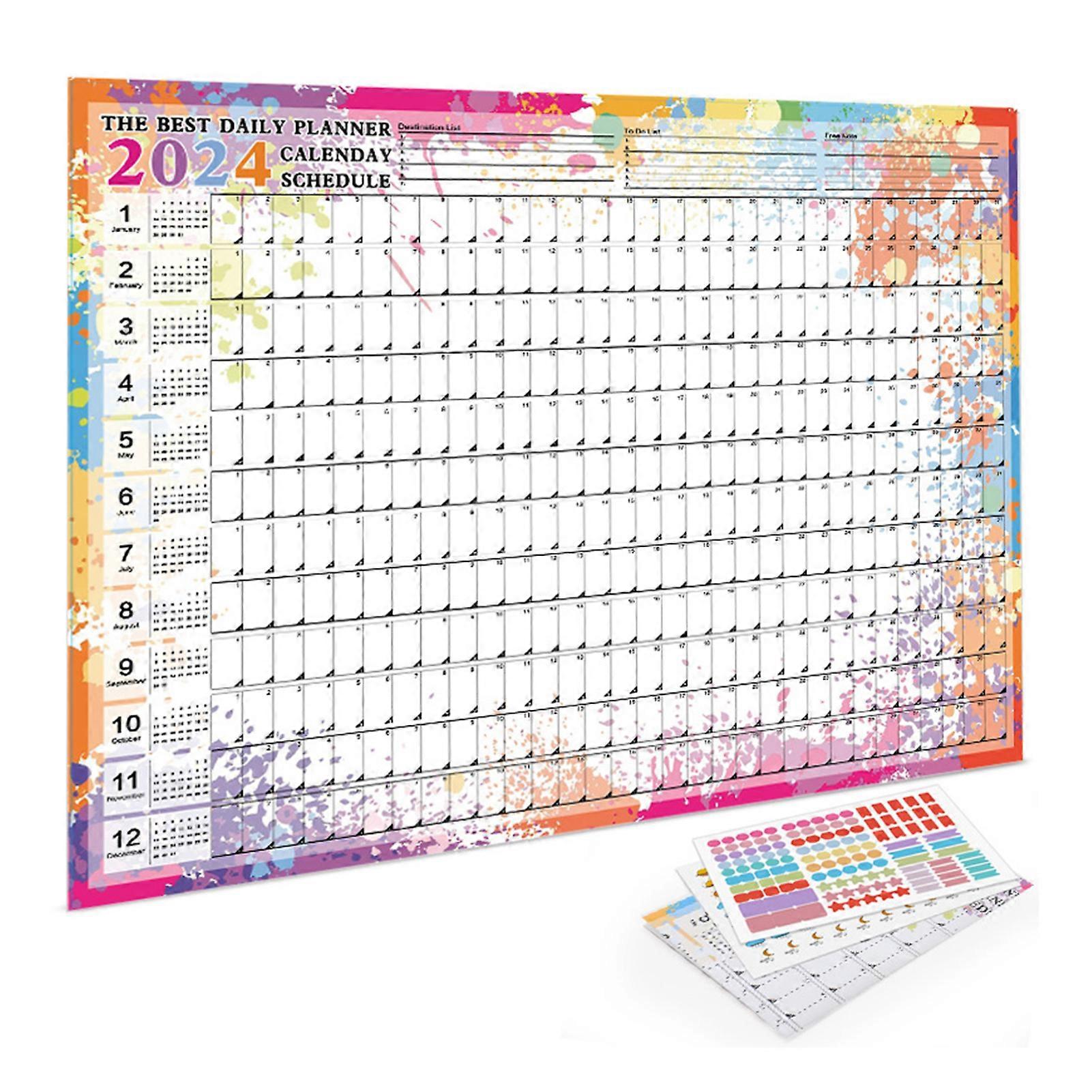 2024 Full Year Wall Calendar Planner Home Modern Calendar Decoration for Home Bedroom Study